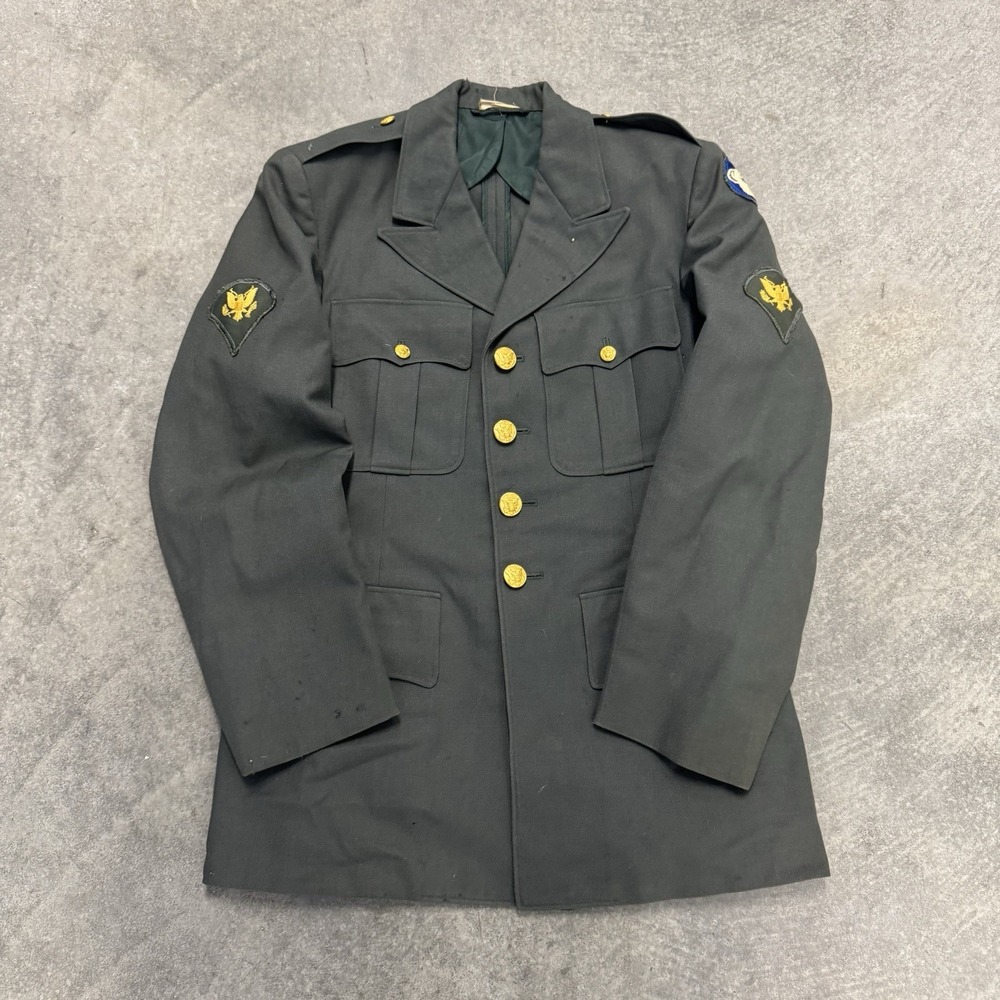 Vintage WWII US Army Uniform Dress Jacket Alaska Command Patches Military 39R